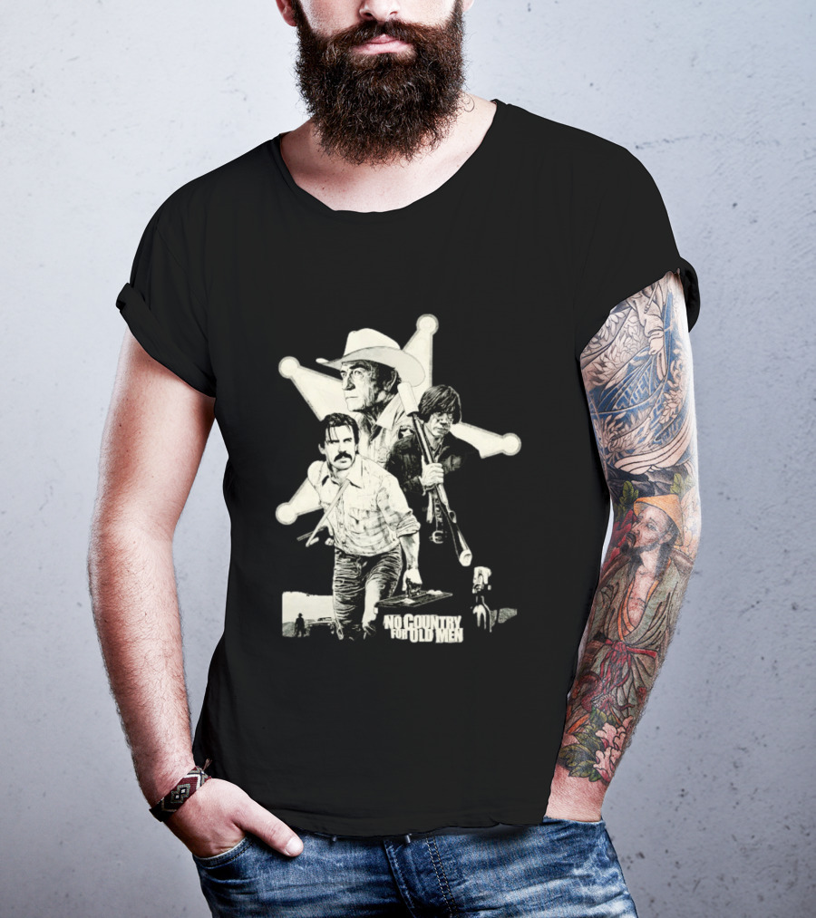 No Country For Old Men Movie Cast Art Javier Bardem Josh Brolin Tommy Lee Jones T-Shirt
