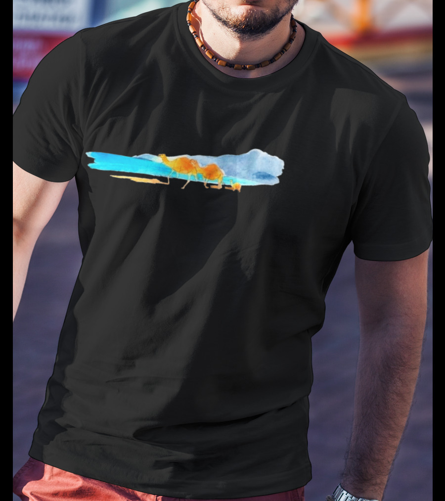 Oman Camel Limited Edition Watercolor Landscape T-Shirt
