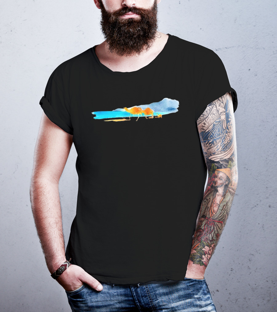 Oman Camel Limited Edition Watercolor Landscape T-Shirt