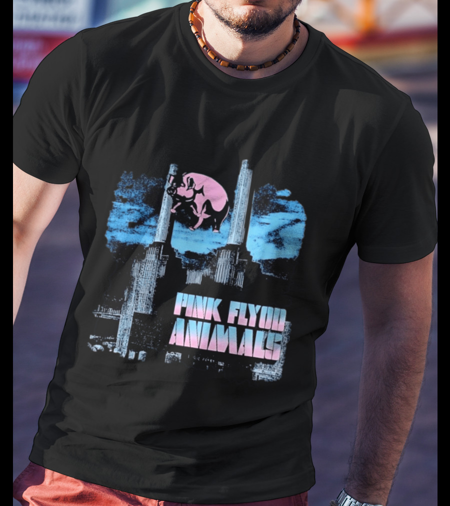 Pink Floyd Animals Album Cover Flying Pig Battersea Power Station T-Shirt
