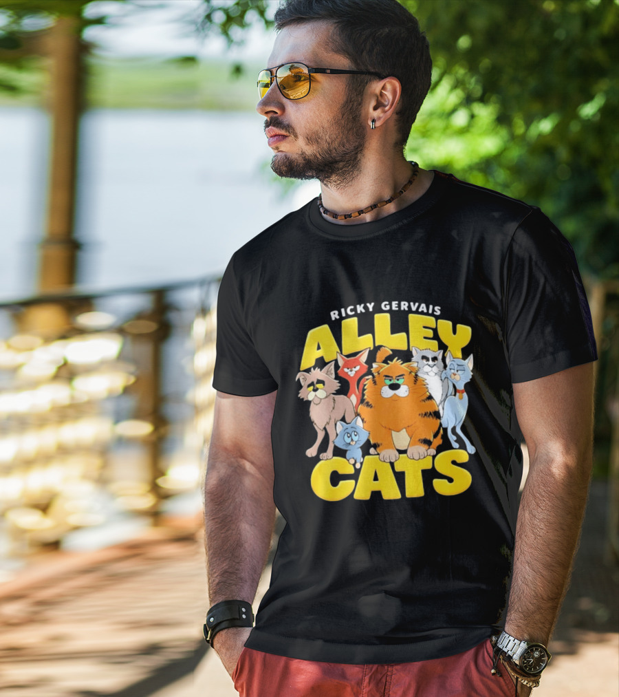 Ricky Gervais Alley Cats Cartoon Friends T-Shirt