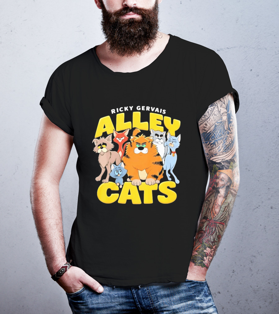 Ricky Gervais Alley Cats Cartoon Friends T-Shirt