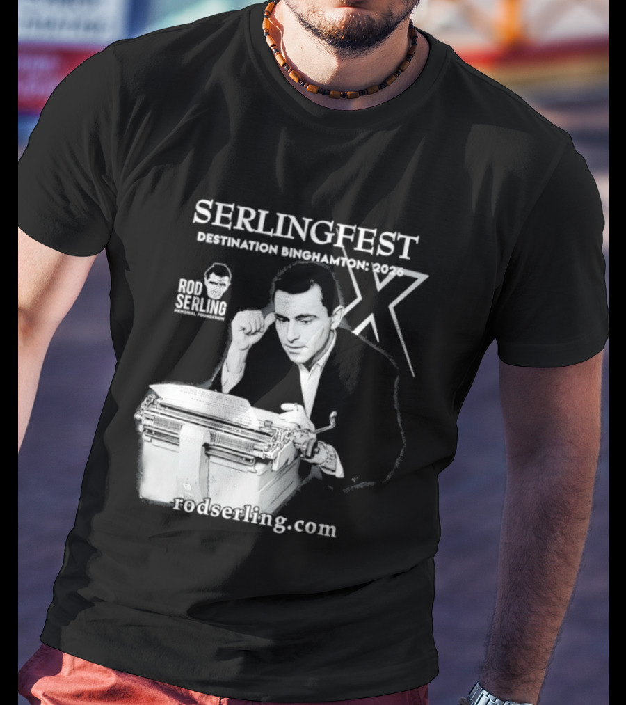 Serlingfest Destination Binghamton 2026 Rod Serling Classic Typing Image T-Shirt