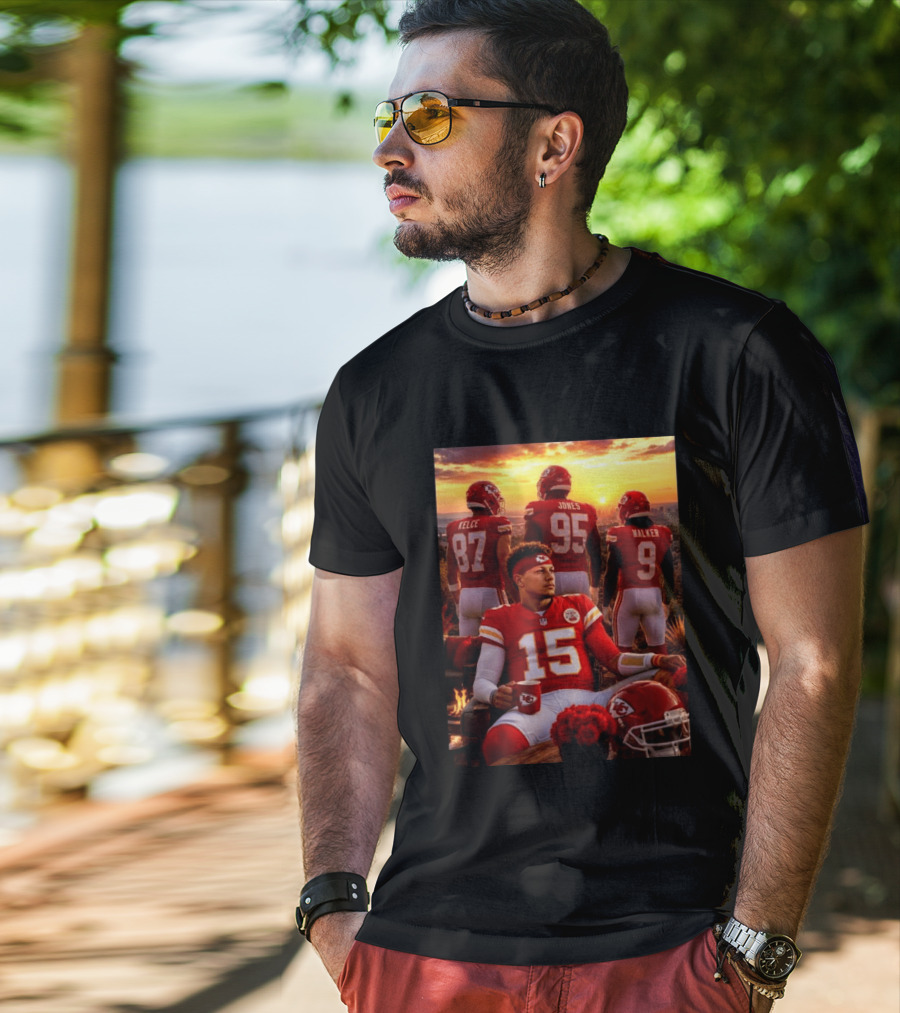 Good Morning Chiefs Kingdom Patrick Mahomes Kelce Jones Walker 87 95 9 15 T-Shirt