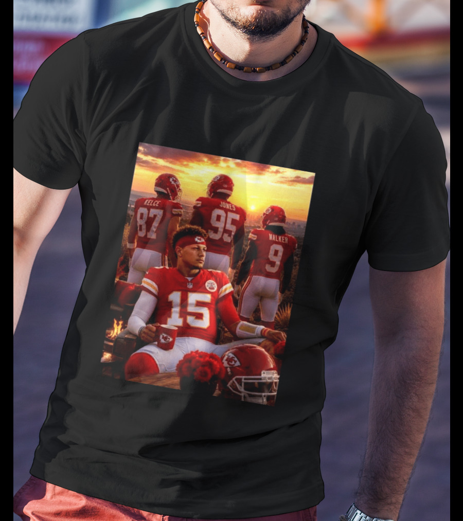 Good Morning Chiefs Kingdom Patrick Mahomes Kelce Jones Walker 87 95 9 15 T-Shirt
