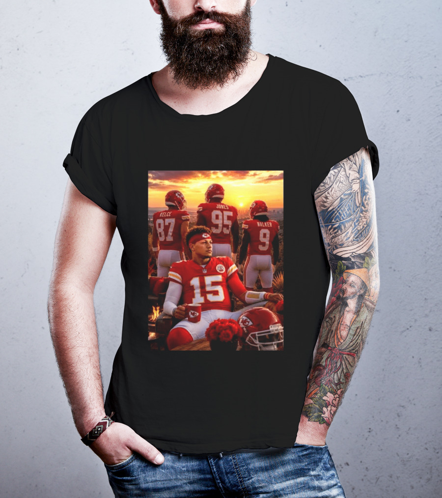 Good Morning Chiefs Kingdom Patrick Mahomes Kelce Jones Walker 87 95 9 15 T-Shirt