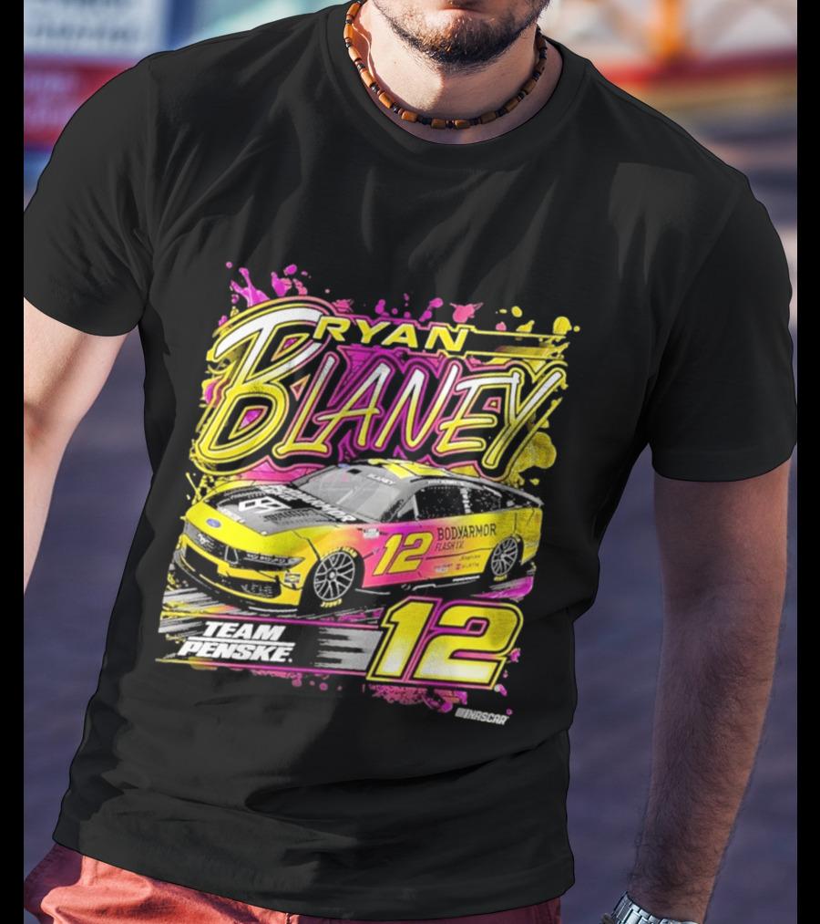 Ryan Blaney Team Penske BodyArmor Flash I.V. Car Number 12 NASCAR T-Shirt