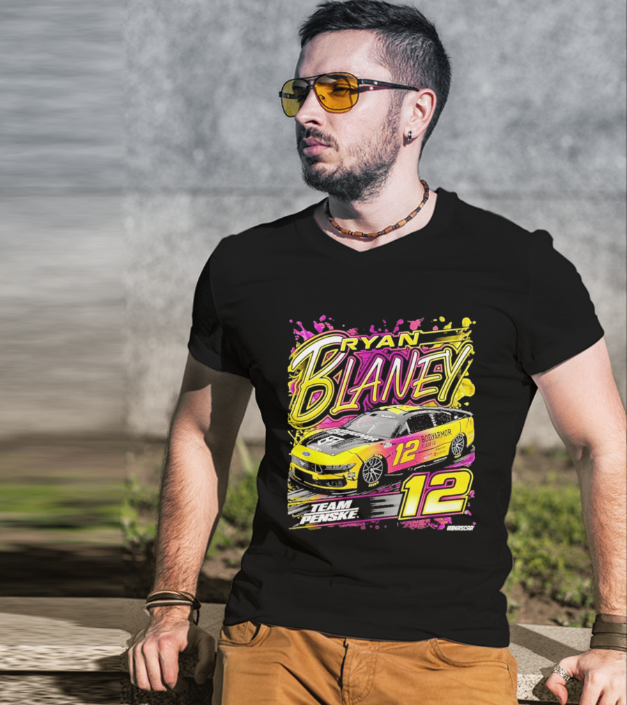 Ryan Blaney Team Penske BodyArmor Flash I.V. Car Number 12 NASCAR T-Shirt
