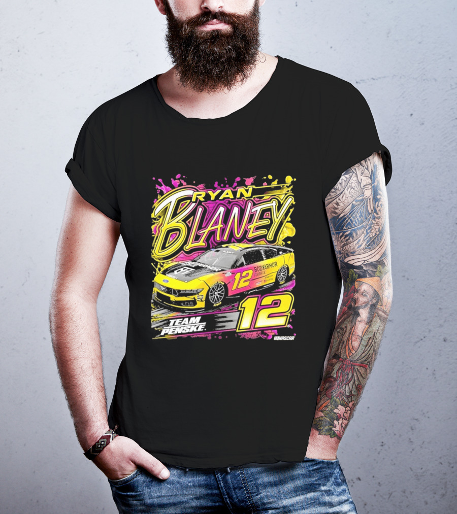 Ryan Blaney Team Penske BodyArmor Flash I.V. Car Number 12 NASCAR T-Shirt