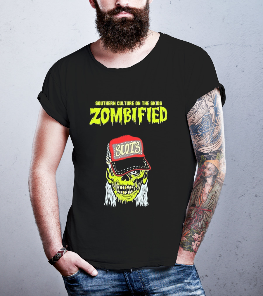 Southern Culture On The Skids Zombified Scots Skeleton With Red Cap T-Shirt