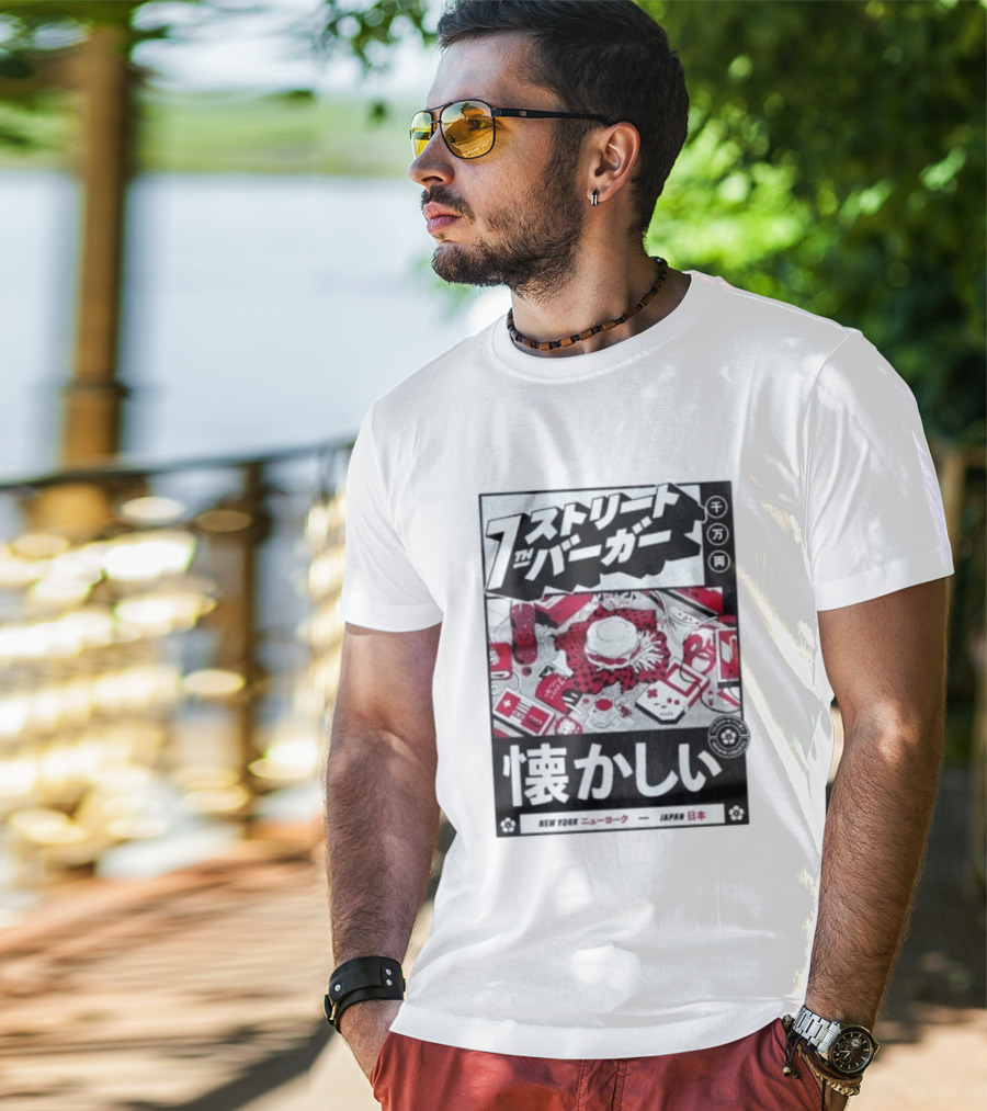 Natsukashii Street Burger New York Japan Retro Gaming T-Shirt