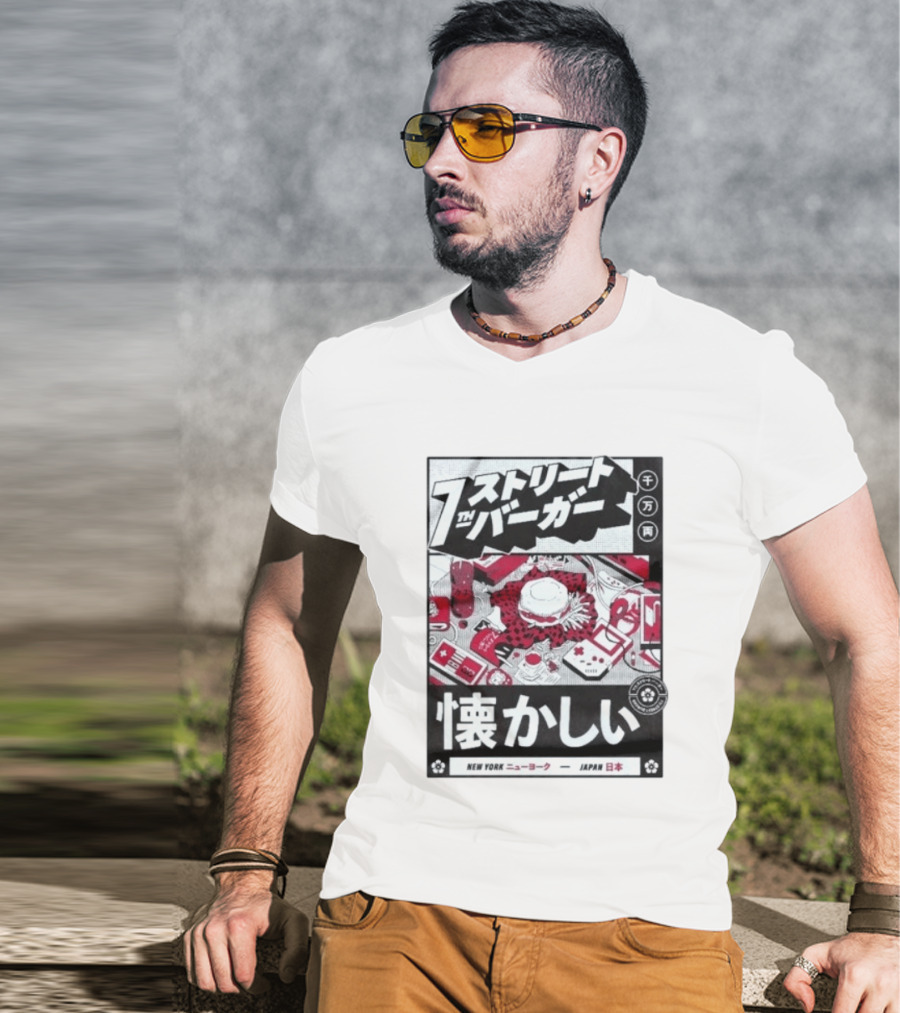 Natsukashii Street Burger New York Japan Retro Gaming T-Shirt
