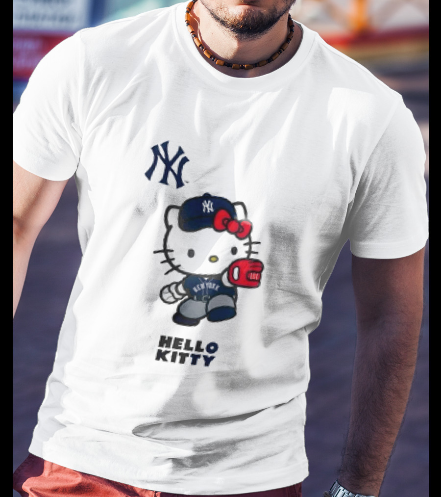 New York Yankees Hello Kitty Baseball Catcher Outfit T-Shirt