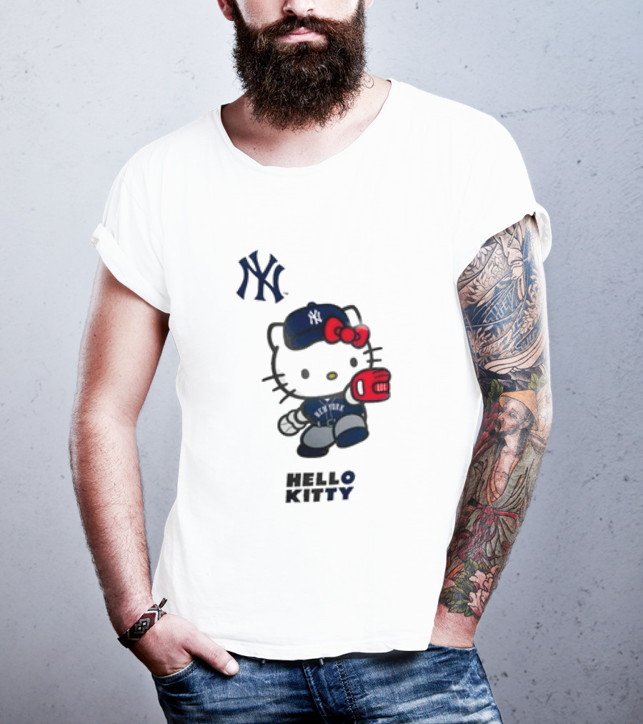New York Yankees Hello Kitty Baseball Catcher Outfit T-Shirt