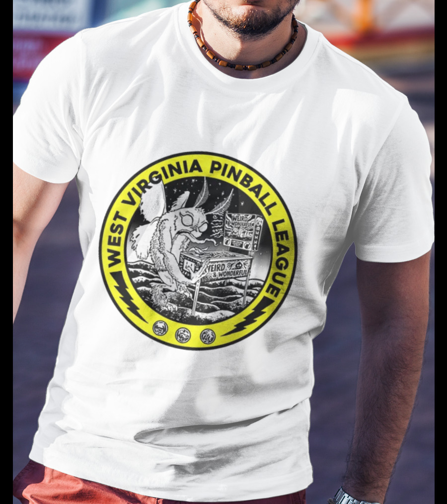 West Virginia Pinball League Mothman Weird Wonderful T-Shirt