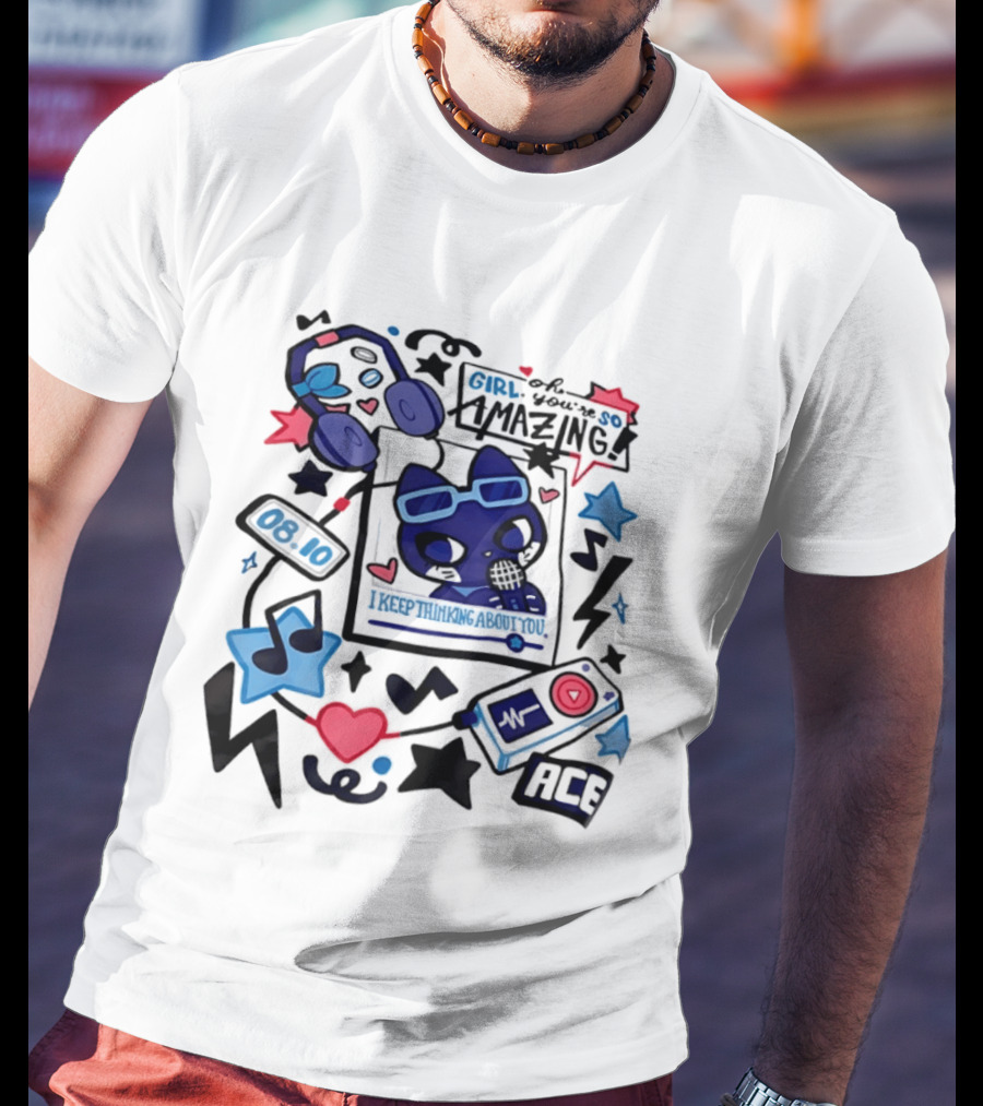 Oh Girl You're So Amazing Ace 0810 Music Style Retro Audio Visuals T-Shirt