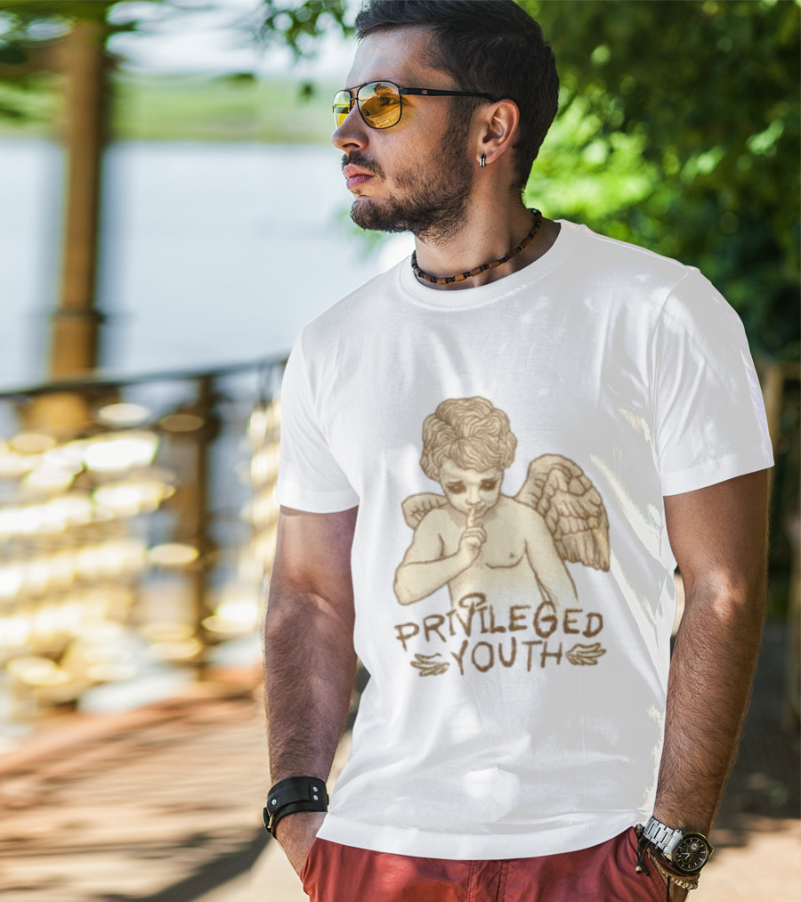 Privileged Youth Angel Oversized White Vintage Cherub T-Shirt