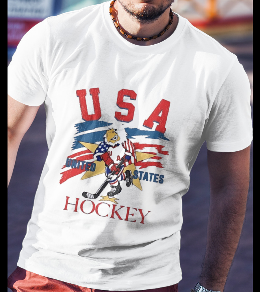 USA United States Hockey Eagle Distressed T-Shirt