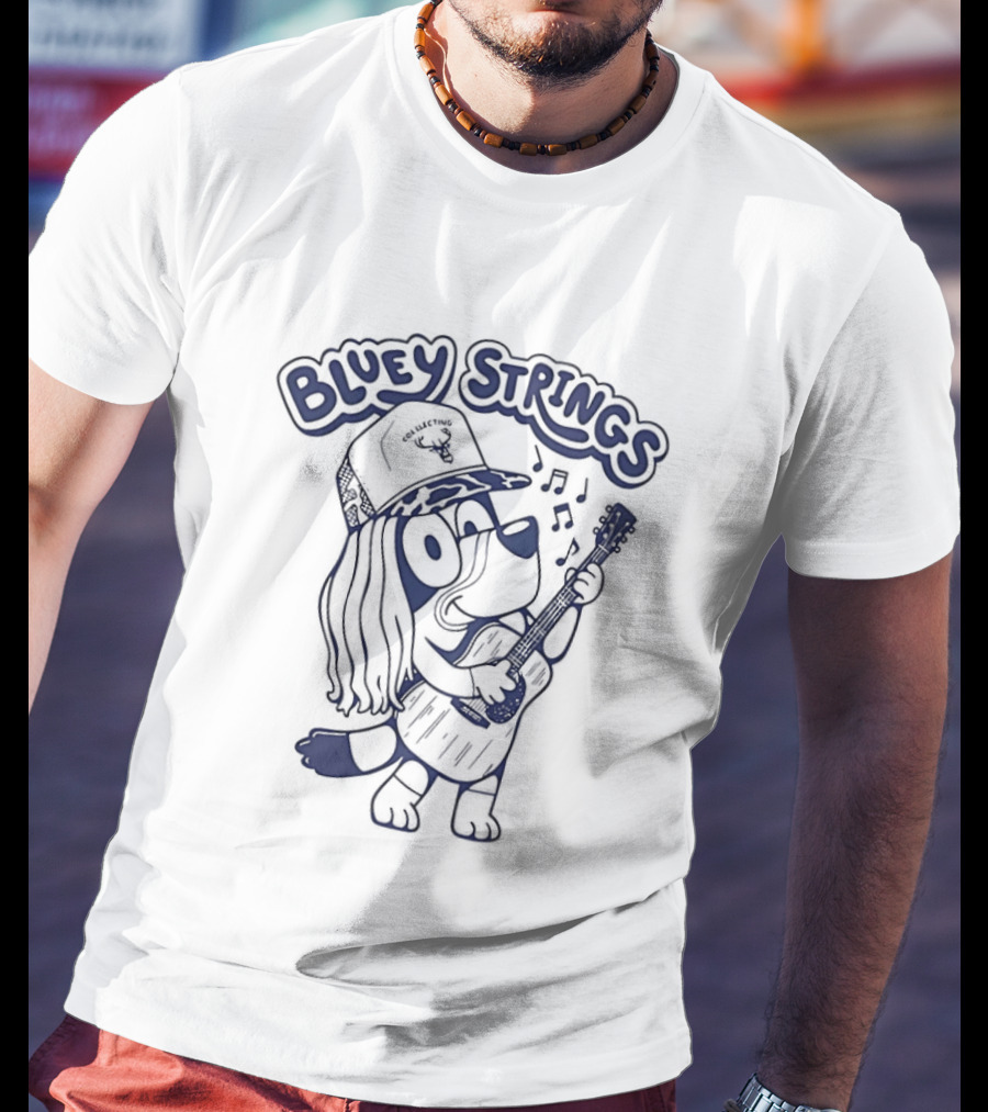Bluey Strings Play Guitar T-Shirt