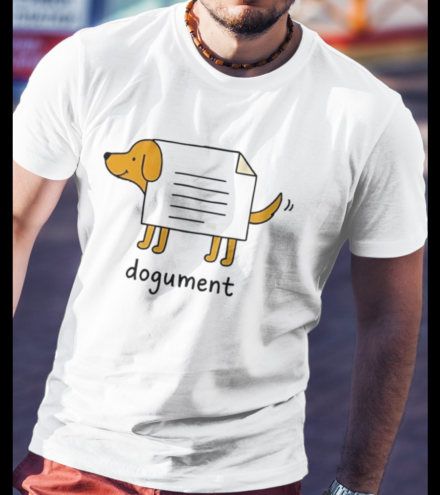 Dogument Dog Paper Pun Document Office T-Shirt