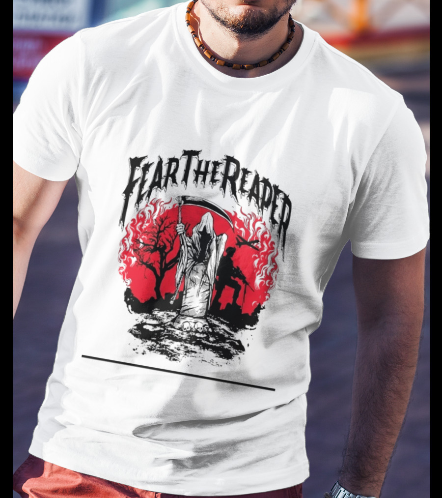 Fear The Reaper Grim Reaper Soldier Military T-Shirt