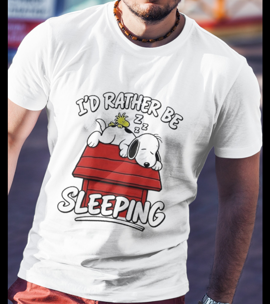 I’d Rather Be Sleeping Snoopy And Woodstock T-Shirt