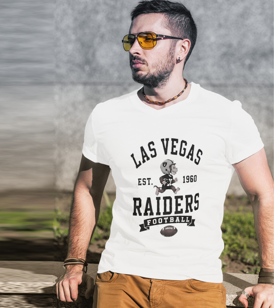 Las Vegas Raiders X Monkey Running Football Est 1960 T-Shirt