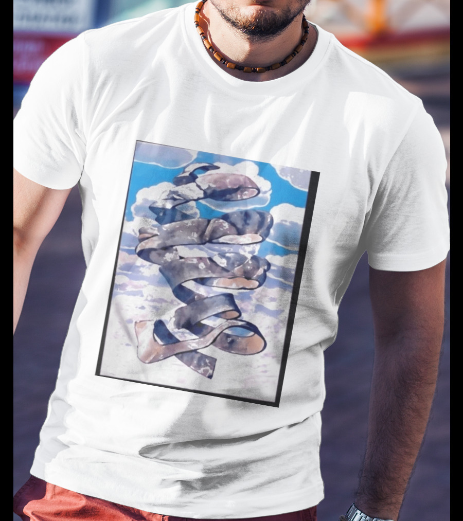 Cloudy Sky Ribbon Twirl T-Shirt