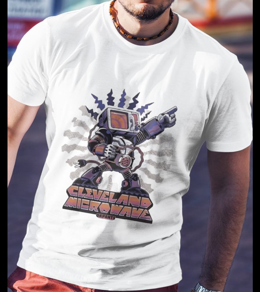 Cleveland Microwave Okpants Retro Robot TV T-Shirt