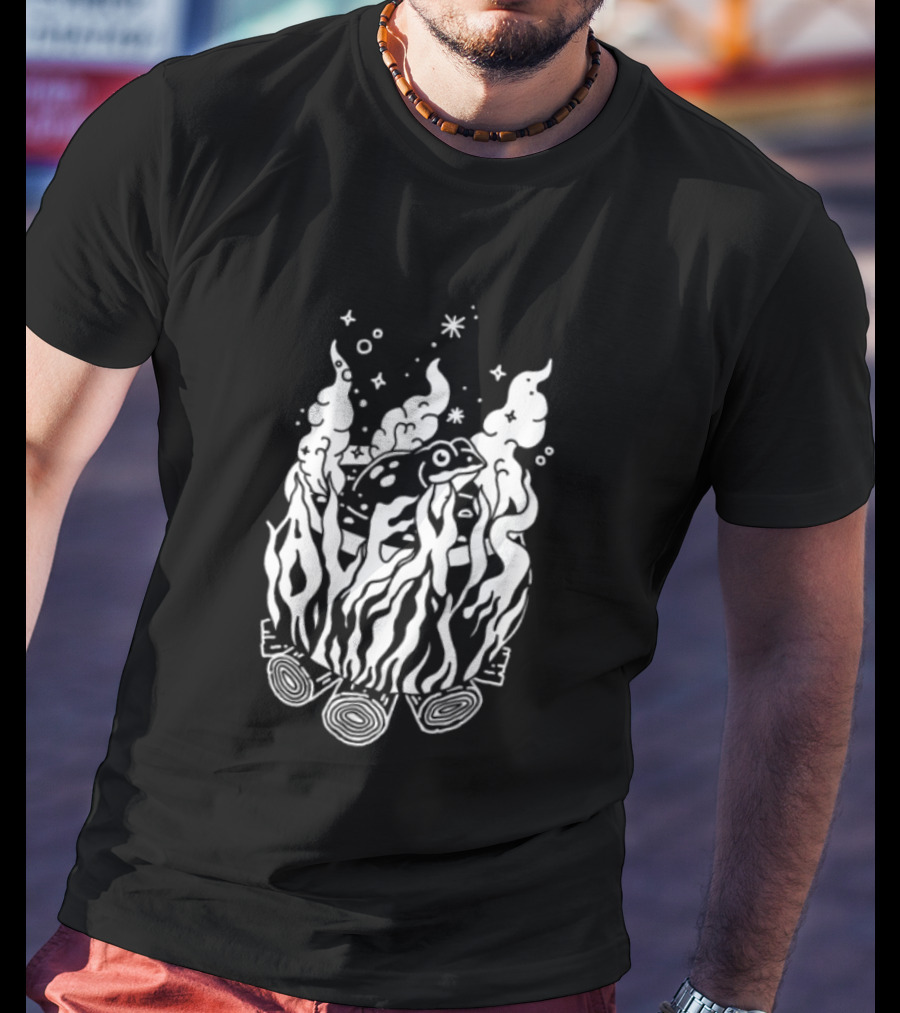 Alexisonfire Boiled Frogs Surreal Cartoon Frog With Flaming Logs T-Shirt