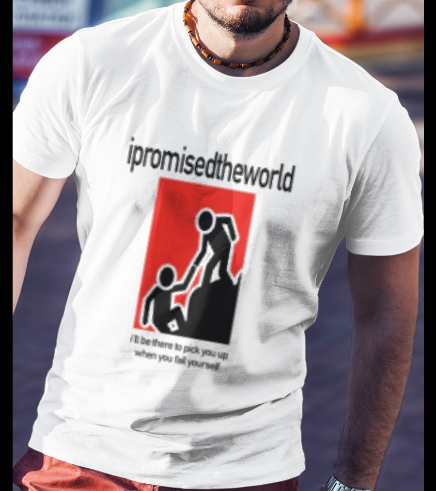 Ipromisedtheworld Helping Hand Support Black Text Red T-Shirt