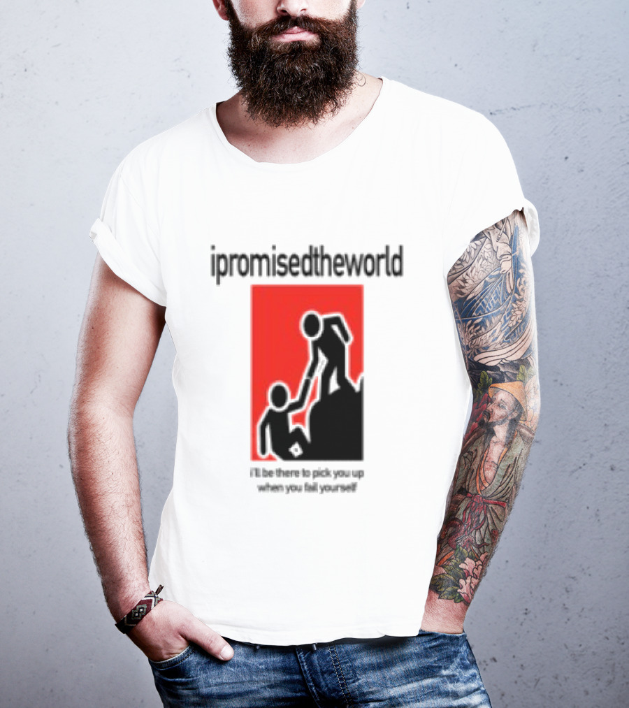 Ipromisedtheworld Helping Hand Support Black Text Red T-Shirt