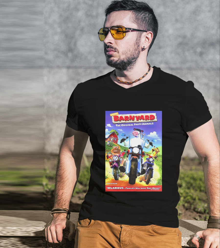 Nickelodeon Barnyard DVD 2006 Hilarious The Original Party Animals Widescreen T-Shirt