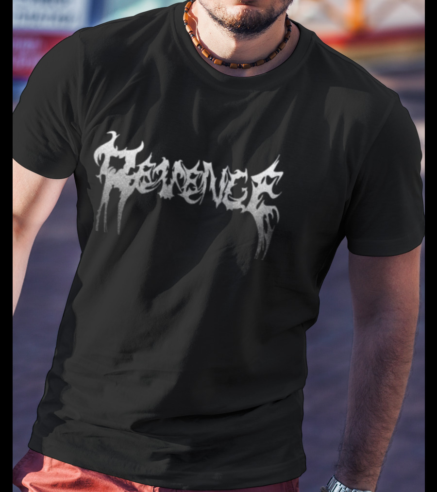 Revenge Store Fv Black Silver Gothic T-Shirt