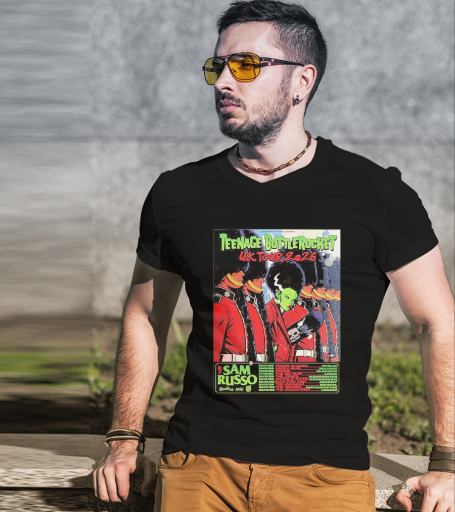 Teenage Bottlerocket UK Tour 2026 Sam Russo Dates Dublin Glasgow Brixton London T-Shirt