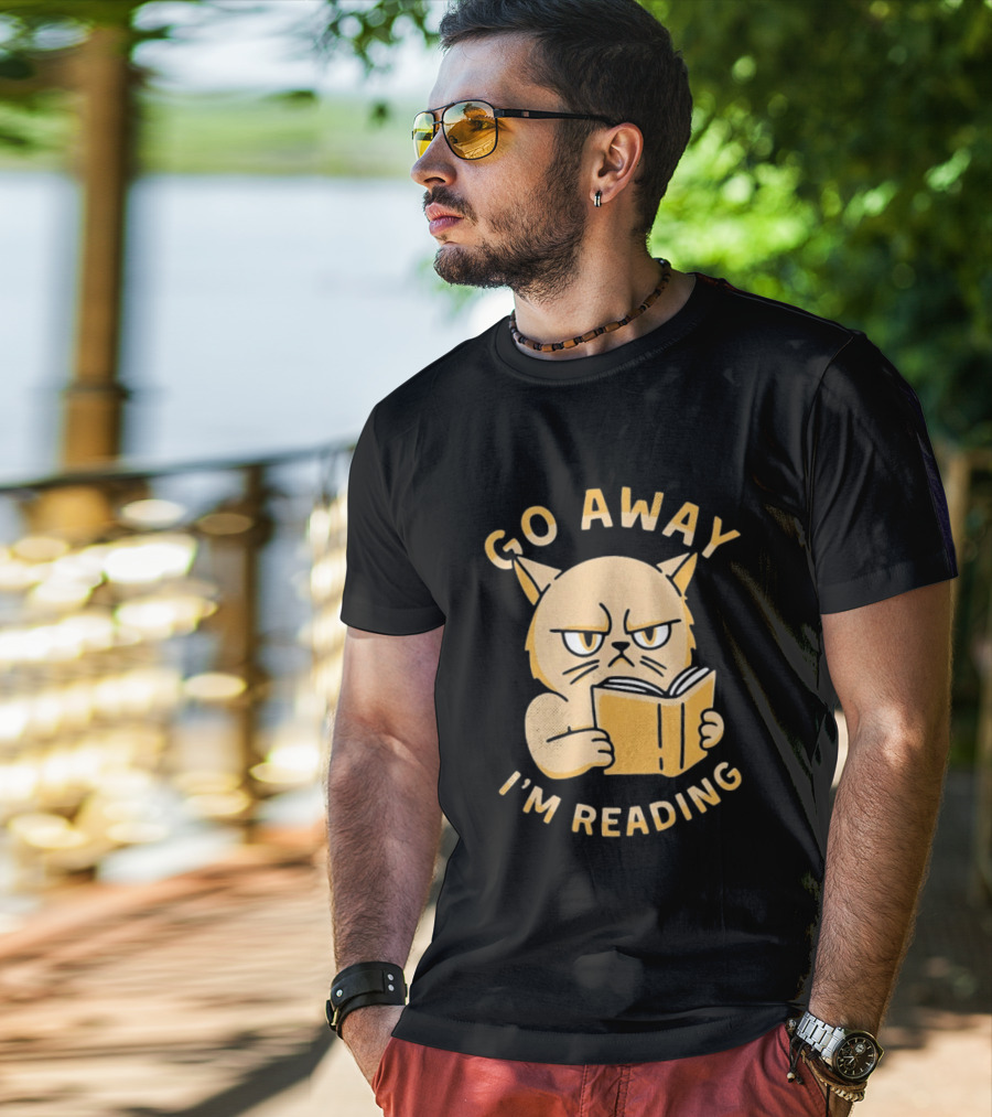 Go Away I'm Reading Grumpy Cat Book Lover T-Shirt