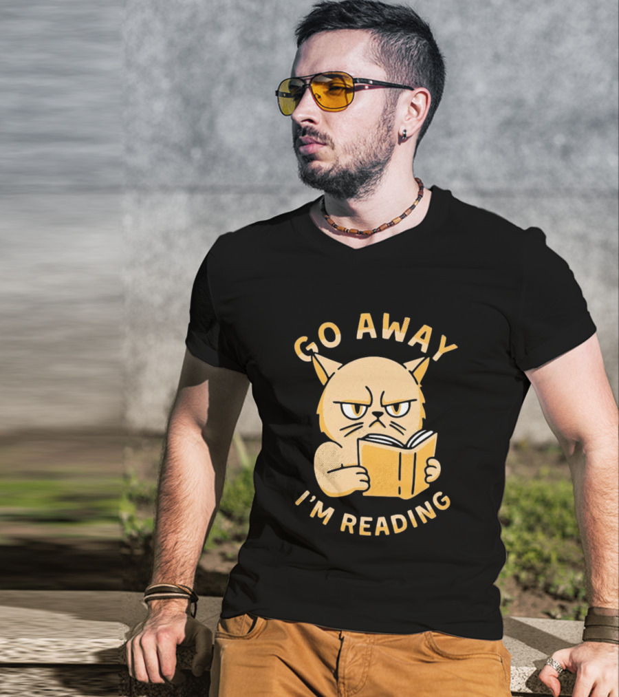 Go Away I'm Reading Grumpy Cat Book Lover T-Shirt
