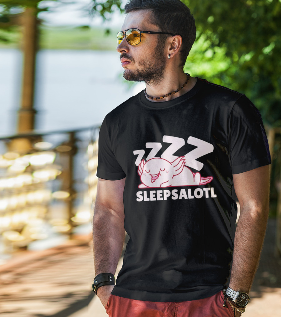 SLEEPSALOTL Sleeping Axolotl Sleepy Animal ZZZ T-Shirt
