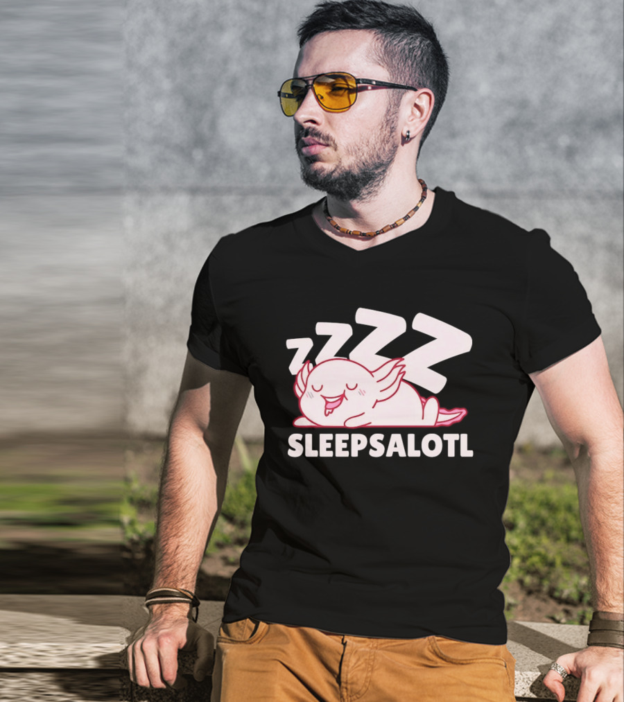 SLEEPSALOTL Sleeping Axolotl Sleepy Animal ZZZ T-Shirt