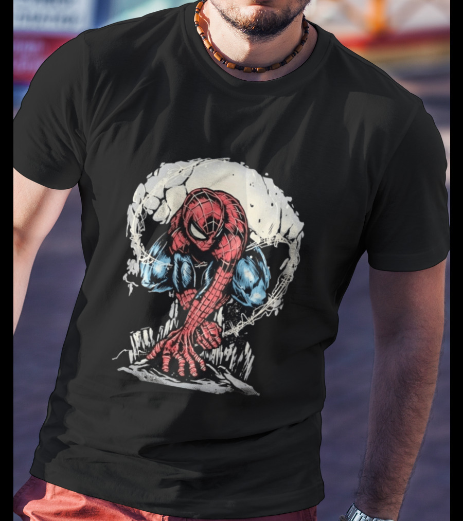 Spider Man Crouching Hero Marvel Comic Book T-Shirt