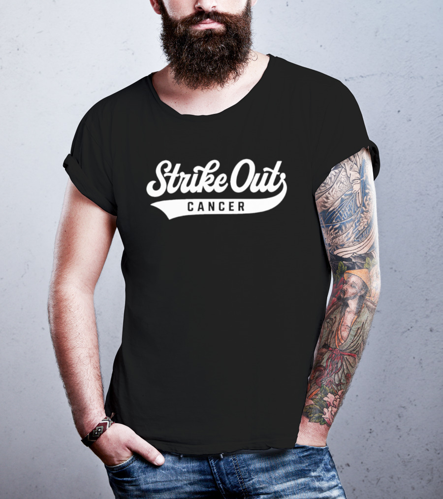 Strike Out Cancer Baseball Charity Awareness Campaign T-Shirt