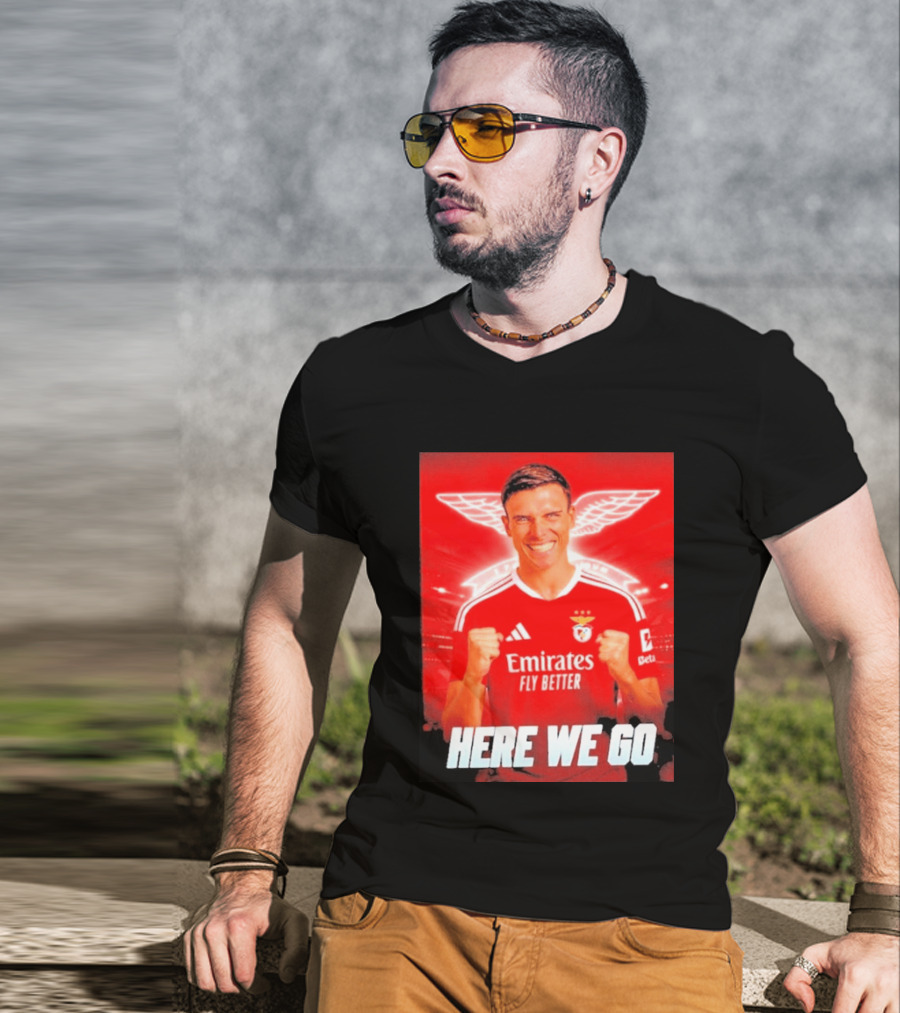 João Palhinha Benfica Transfer Here We Go Emirates Fly Better T-Shirt