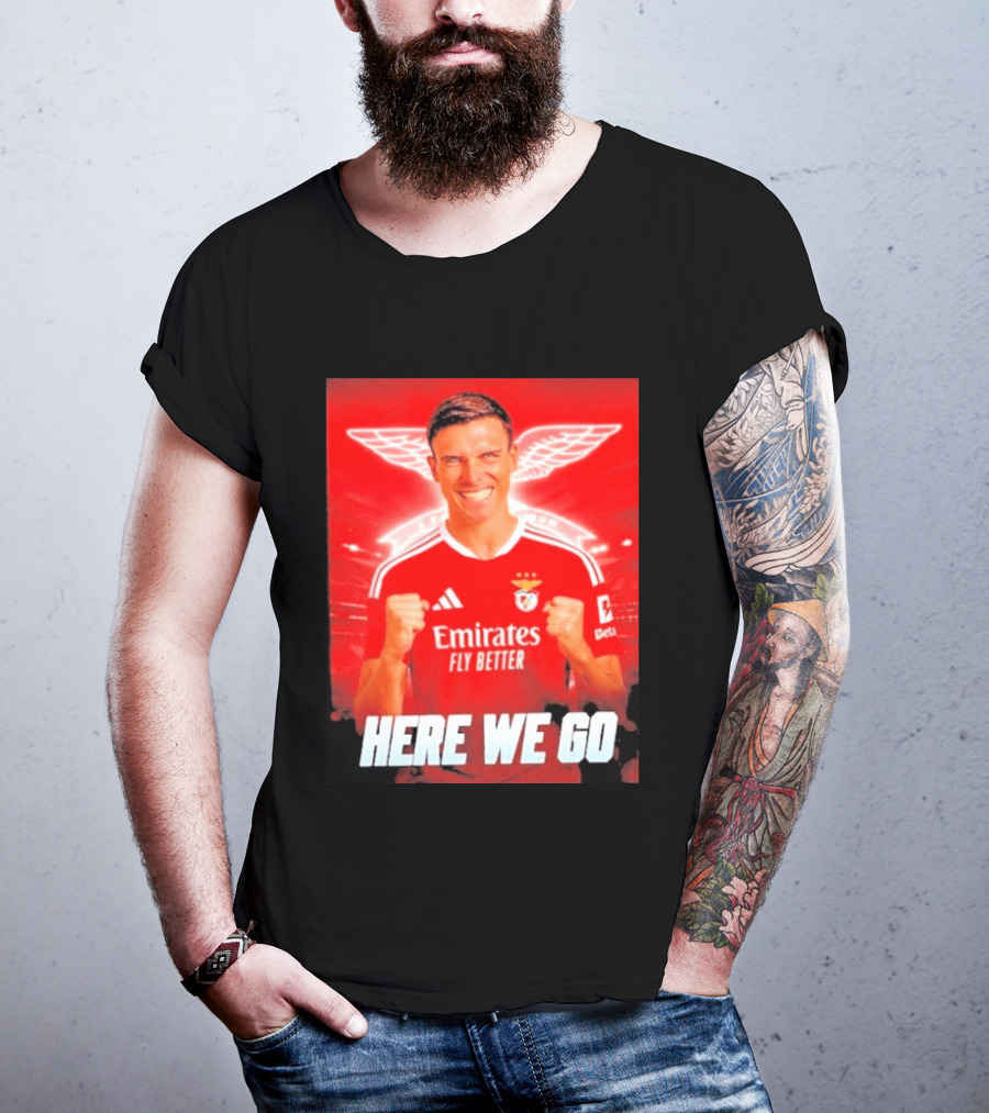 João Palhinha Benfica Transfer Here We Go Emirates Fly Better T-Shirt