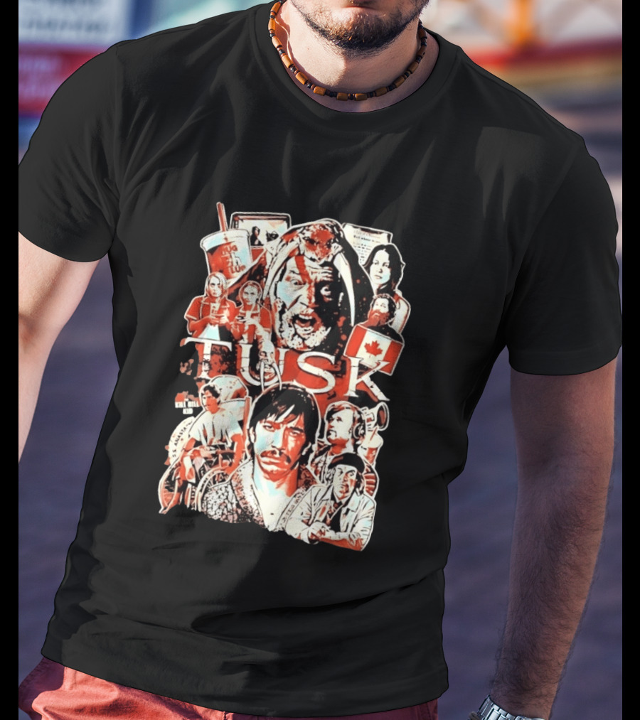 Tusk Movie Kevin Smith Justin Long Cast Collage T-Shirt
