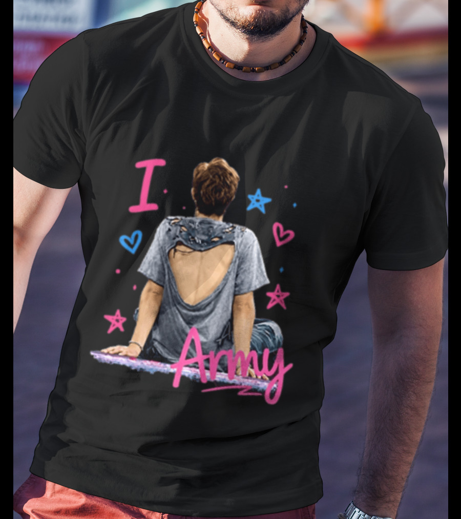I Love Army Joonie BTS Stars Hearts T-Shirt