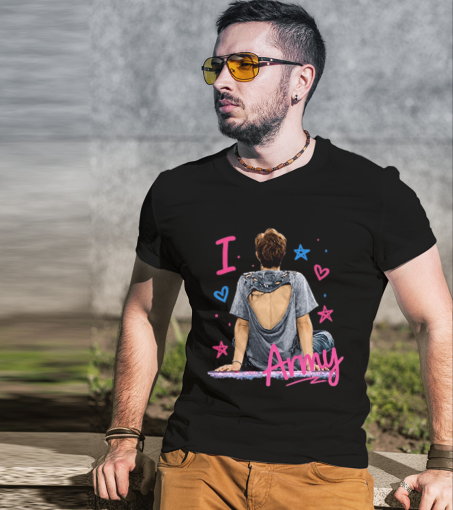 I Love Army Joonie BTS Stars Hearts T-Shirt