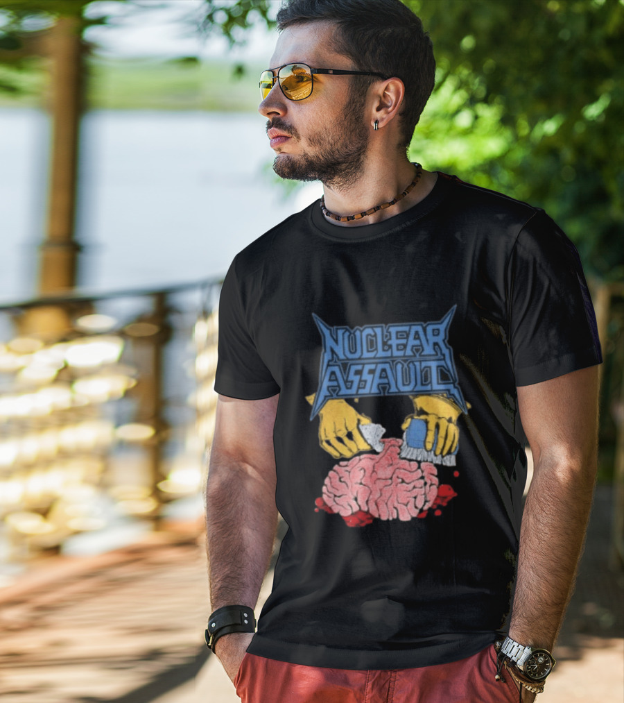 Nuclear Assault Brain Scrubbing Art Beyond Human Store Po Box Leftovers T-Shirt