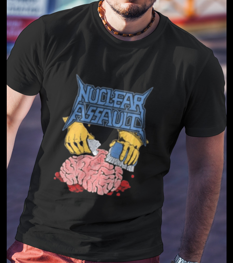 Nuclear Assault Brain Scrubbing Art Beyond Human Store Po Box Leftovers T-Shirt