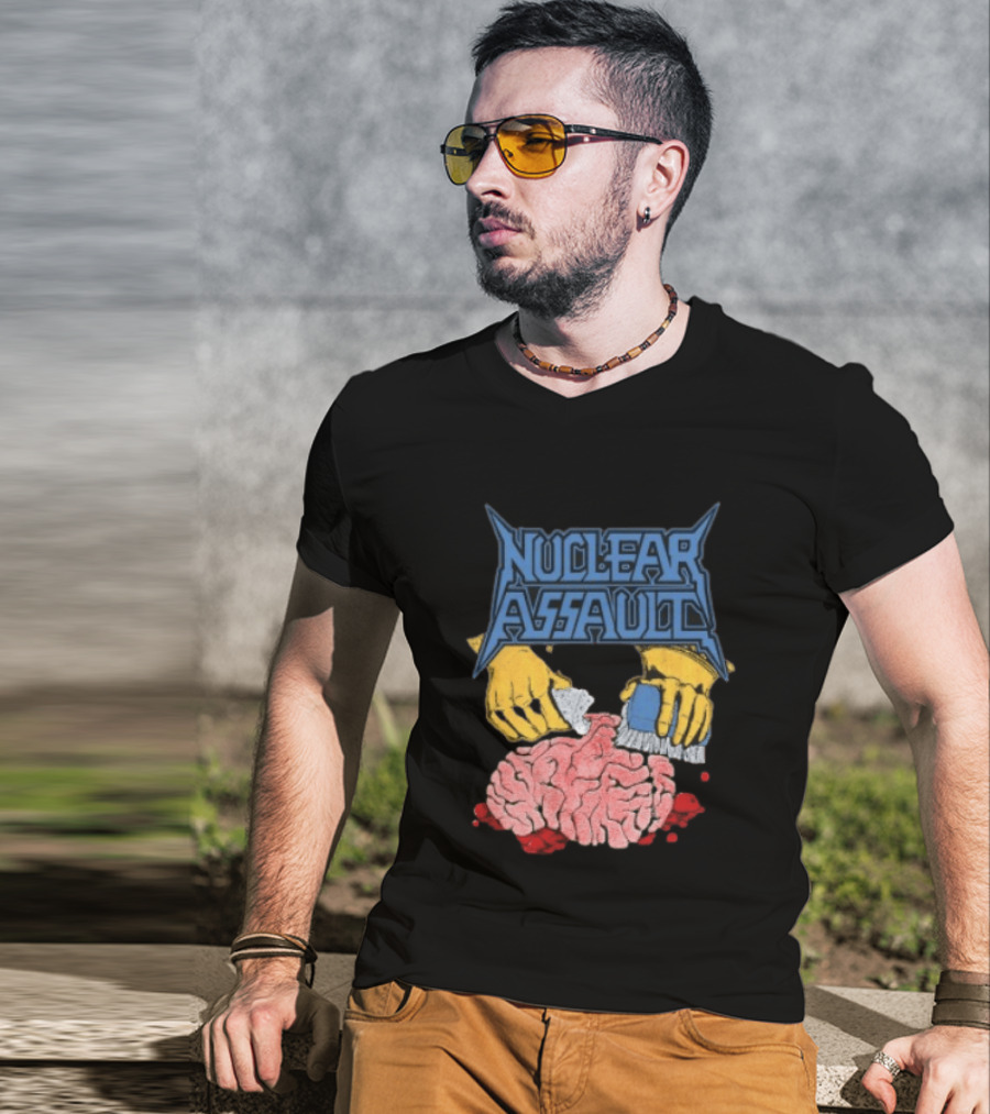 Nuclear Assault Brain Scrubbing Art Beyond Human Store Po Box Leftovers T-Shirt