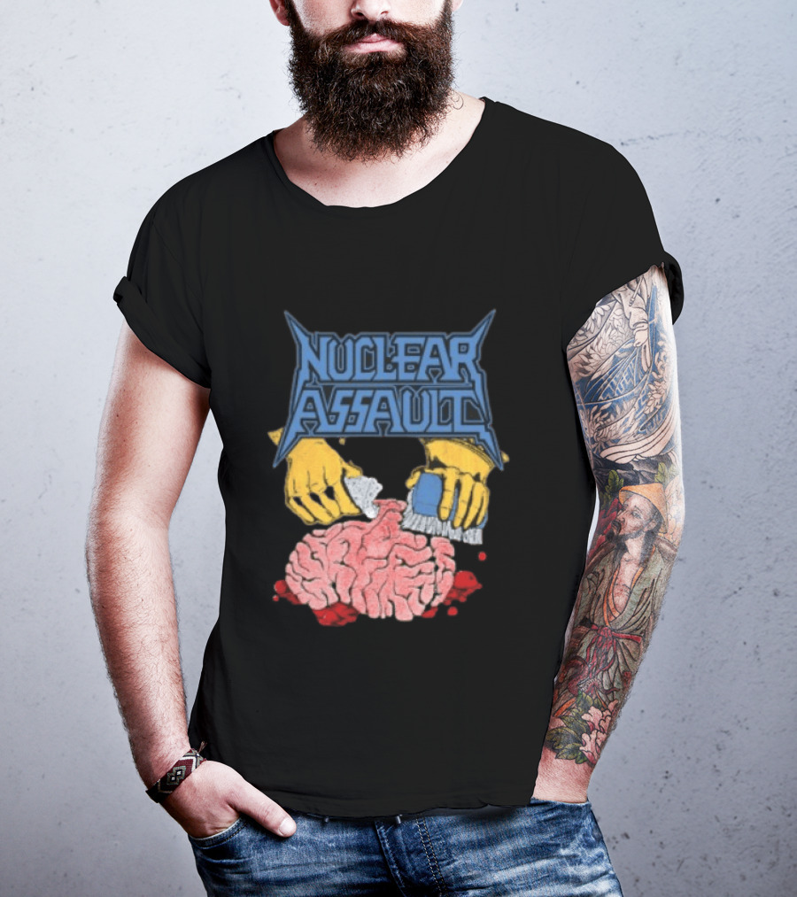 Nuclear Assault Brain Scrubbing Art Beyond Human Store Po Box Leftovers T-Shirt